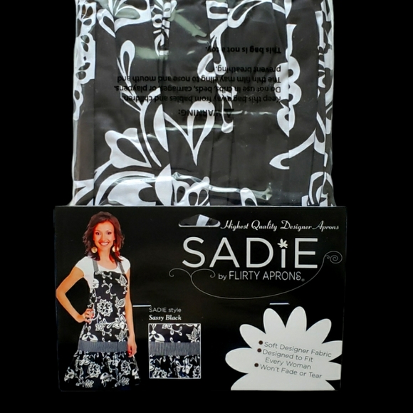 Flirty Apron - Classic Sassy Black Apron - O/S - Picture 3 of 4